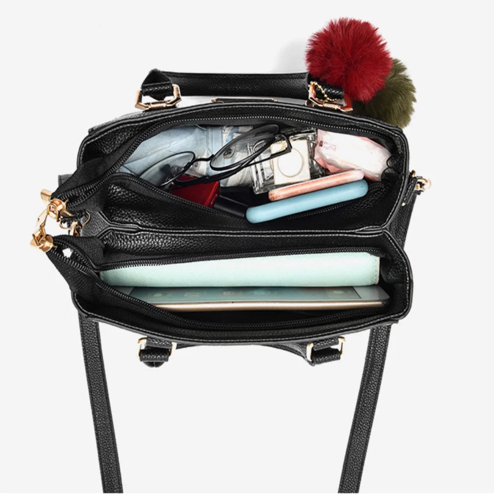 Textured Mini Tote Handbag | Twin Handles & Adjustable Strap | Braviixx