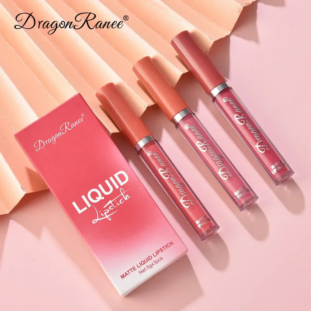 3-Piece Matte Liquid Lipstick Set | A-D Shade Collections | Braviixx