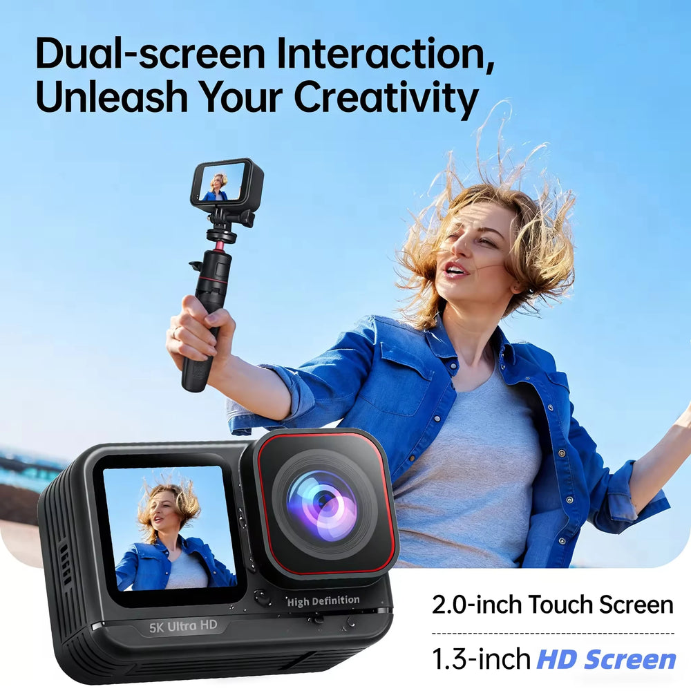 Dual-Screen Action Camera | Wi-Fi & 6-Axis Stabilization | Braviixx