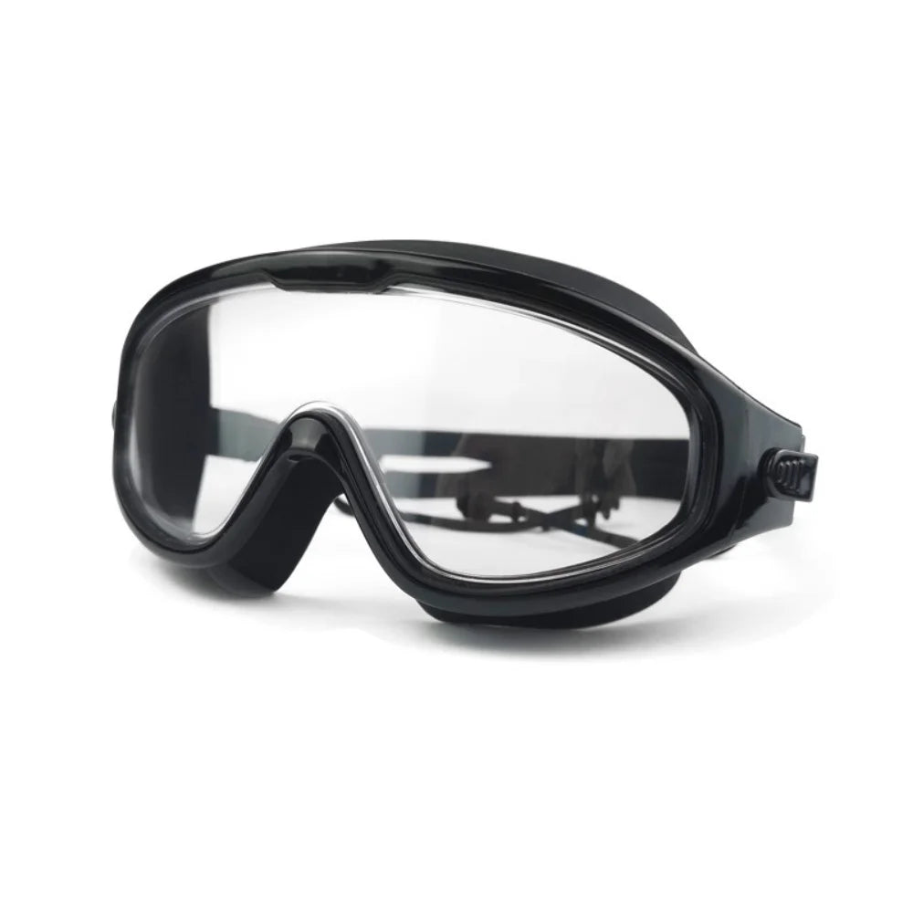 Adult Swimming Goggles | Wide Frame · Anti-Fog · Waterproof · Ear Plugs Included | White · Black | Braviixx