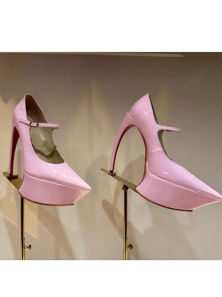Pointed-Toe Platform Heels | Buckle-Strap & Bow Styles | Braviixx