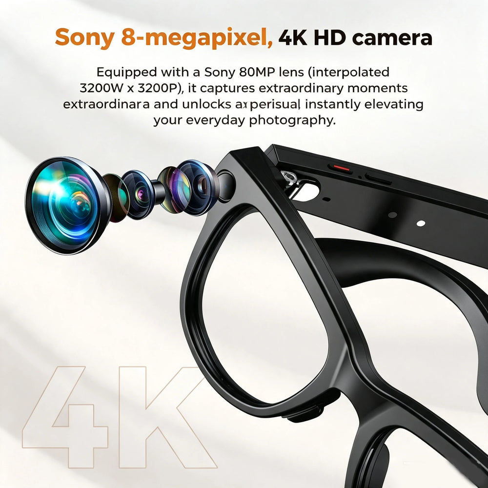 800W AI Camera Smart Glasses with Translation & Bluetooth Calling | Braviixx