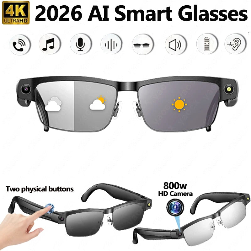 8MP AI Camera Smart Glasses with Translation | Braviixx