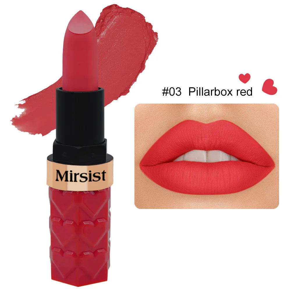 Matte Lipstick Nude Peach Brown Cherry Shades Velvety Smooth Long-Lasting Rich Pigment Waterproof Non-Stick Cup Lip Stick Makeup