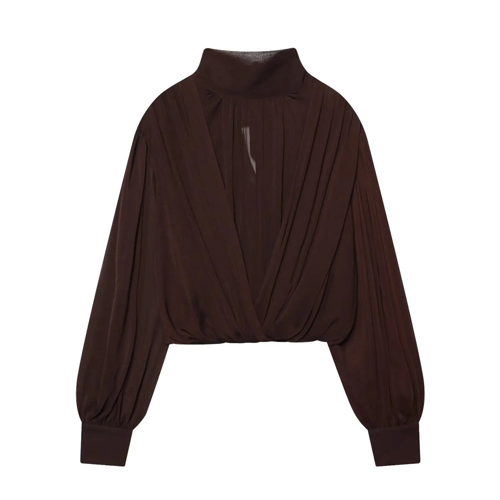 Women's 2026 New Perspective Shirts Tops Fashion Loose Long-Sleeved Elegant Spring Blouses Chic Youth Street Travel Blouses Tops