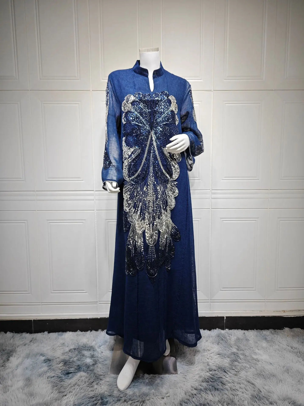 Sequin Embellished Abaya Dress | Long Sleeve Occasion Wear | Braviixx