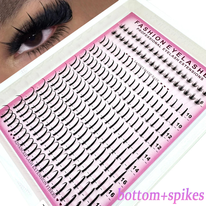 12 Rows Cluster Lashes | Bottom & Spiky DIY Fairy Manga Eyelash Extensions | 3 Styles | Braviixx