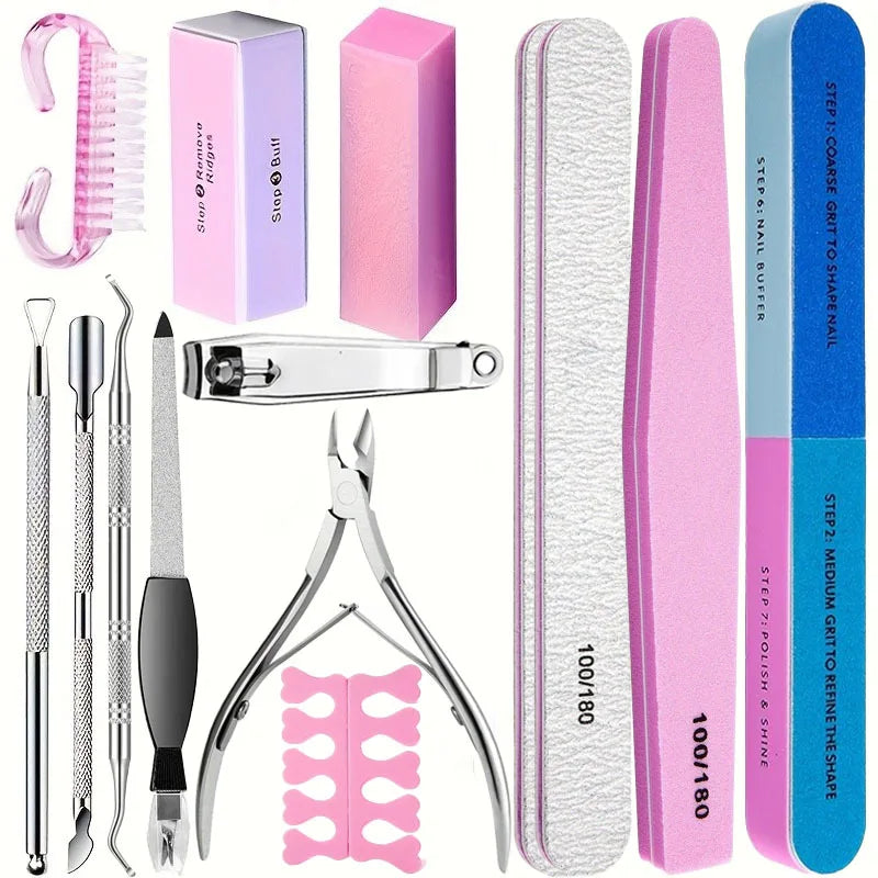 Manicure Nail Tool Kit, 10 or 15 Pieces | Braviixx