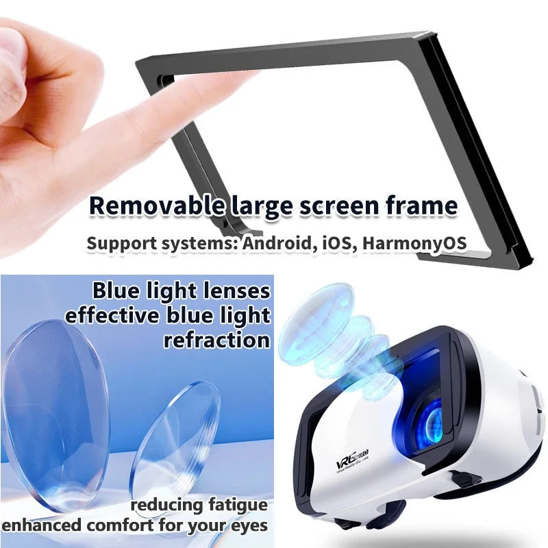 3D VR Glasses for Smartphones | Blue Light Lens VR Headset with Optional Gamepad | Braviixx
