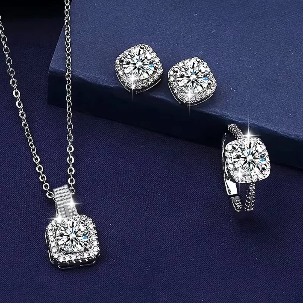 Geometric Necklace, Earrings & Ring Set | Braviixx