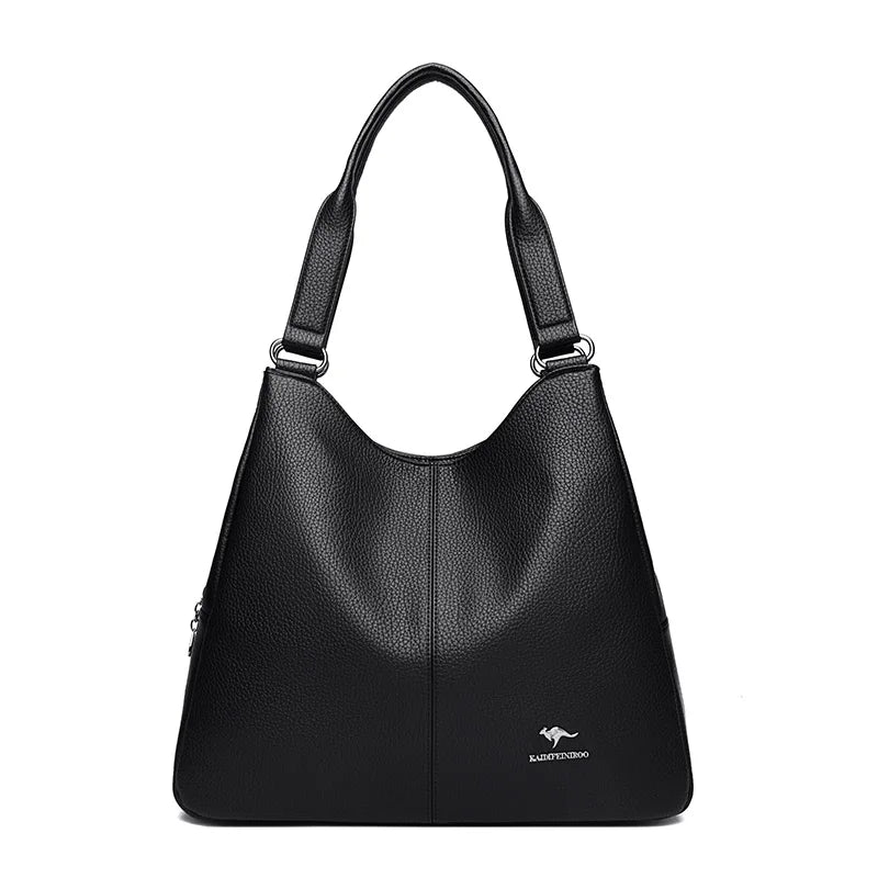 Women's Large Soft Pebbled PU Leather Hobo Shoulder Bag | Centre Seam | Silver Hardware | Side Zip Pocket | 7 Colours