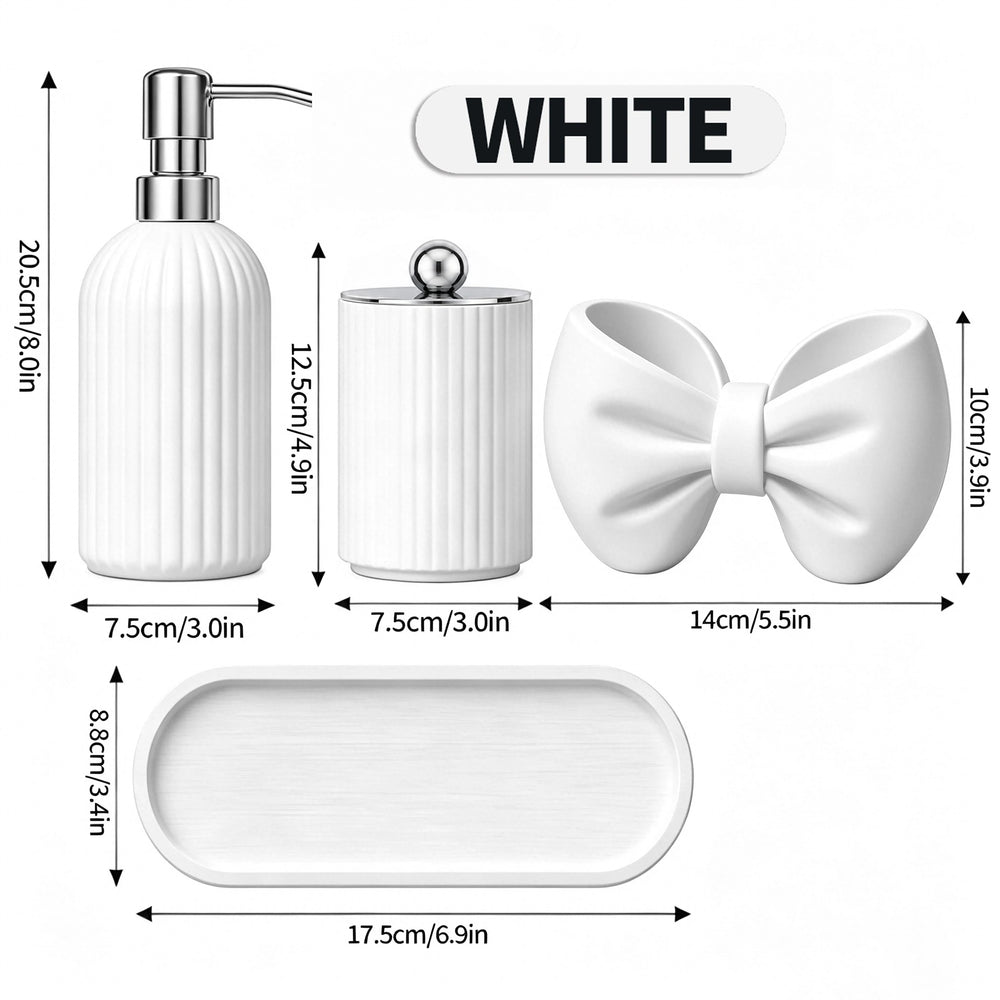 4-Piece Bathroom Counter Accessories Set | Braviixx