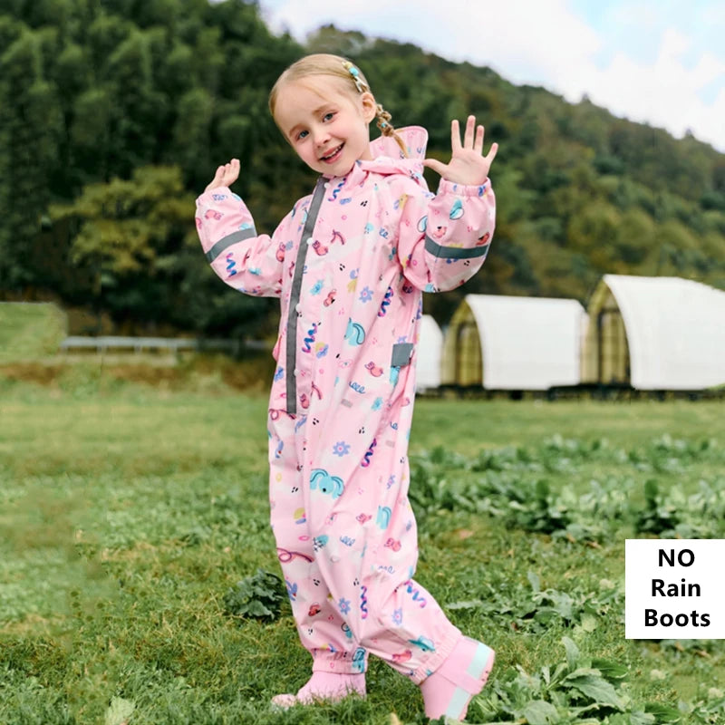 Kids’ Hooded One-Piece Rainwear | Braviixx