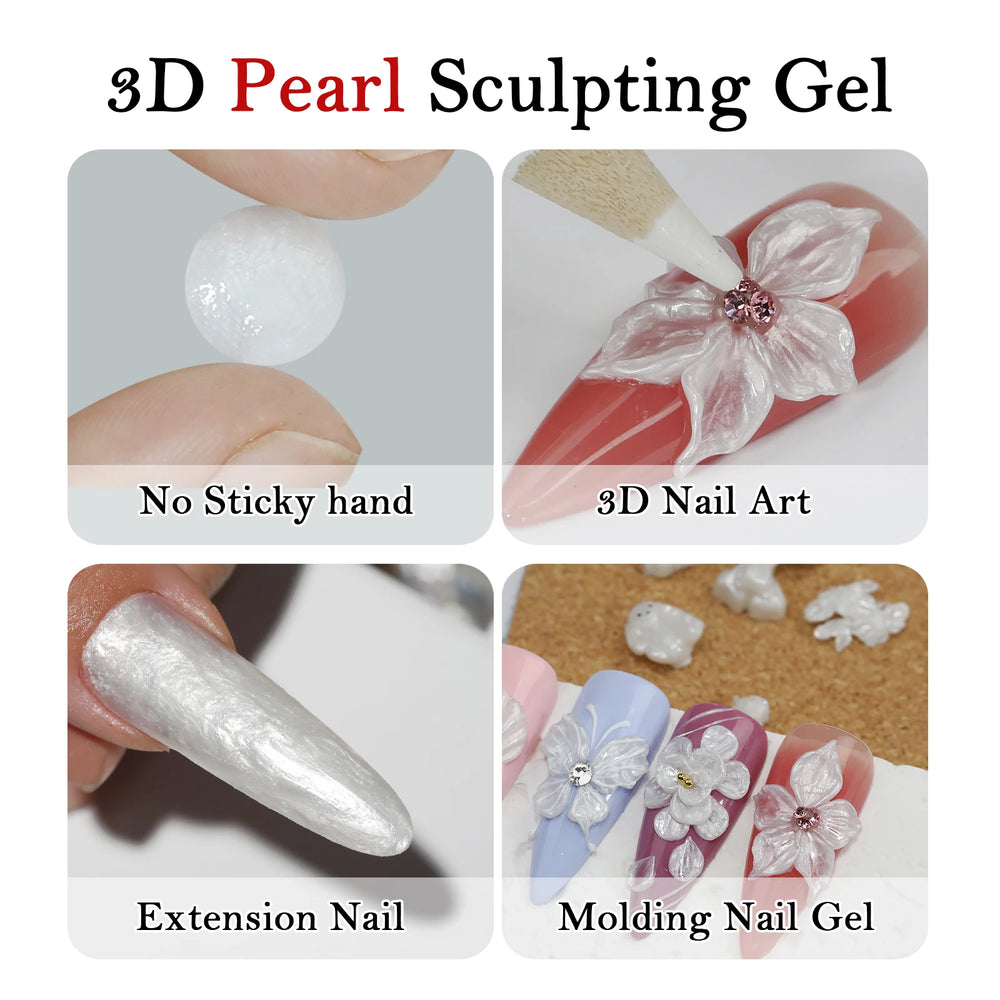 5ml White 3D Carved Nail Art Gel | Sculpting & Design Options | Braviixx