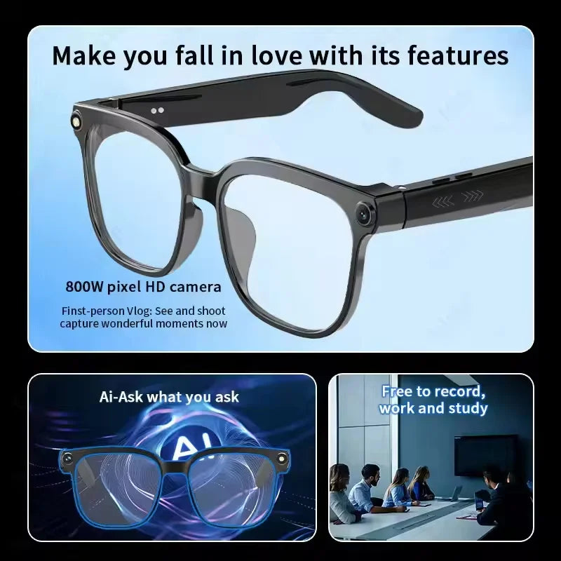 800W Pixel AI Camera Smart Glasses | Braviixx