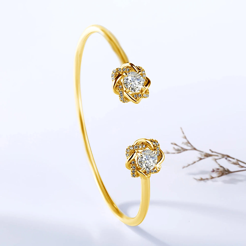 Women's Moissanite Jewellery | Twisted Halo Necklace, Earrings & Bangle Options | Braviixx