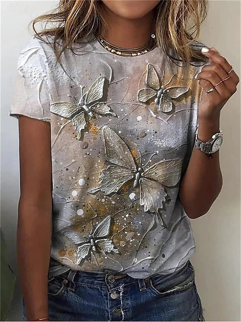 3D Print T-Shirt | Vintage Texture Casual Short Sleeve Tee | Braviixx