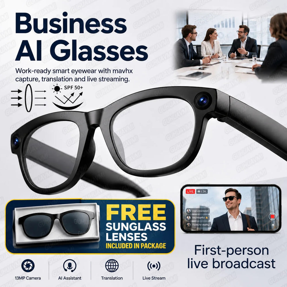 13MP AI Camera Smart Glasses with Open-Ear Audio | Braviixx