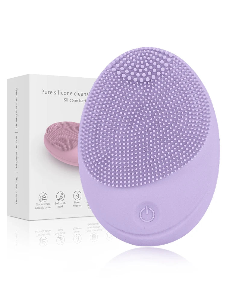 Facial Cleansing Brush Made with Ultra Hygienic Soft Silicone, Waterproof Sonic Vibrating Face Brush for Deep Cleansing, Gentle
