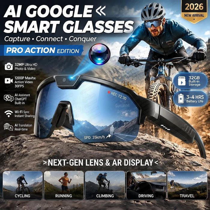 AI Camera Smart Glasses with Bluetooth Audio | Braviixx