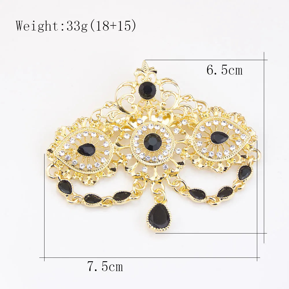 Crystal Caftan Brooch | Teardrop Chains | Braviixx