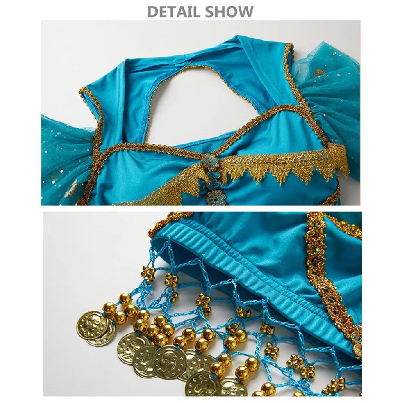 Coin-Trim Belly Dance Costume | Flared Skirt Set | Braviixx