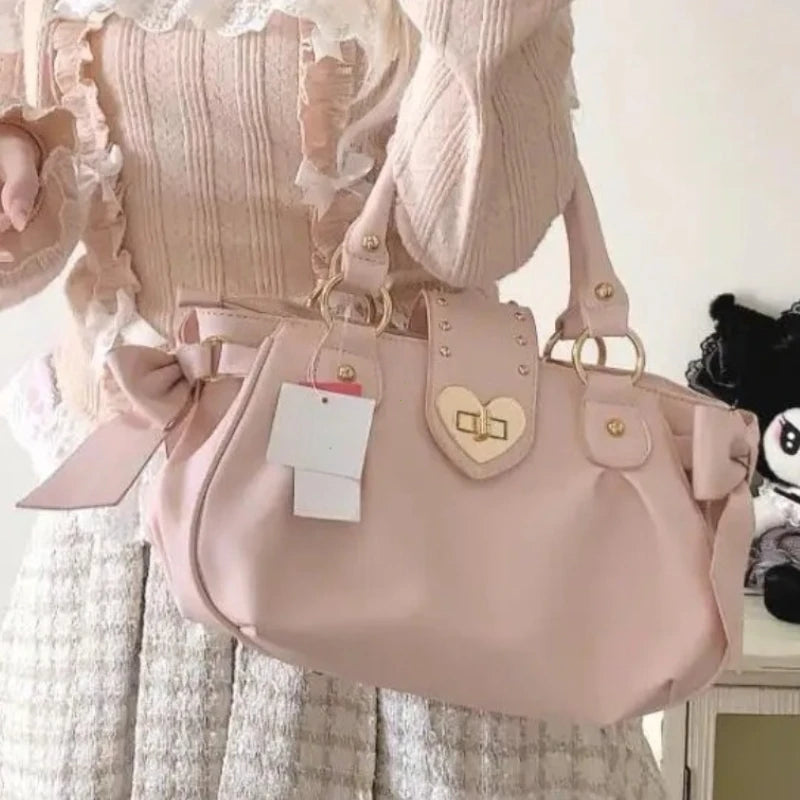 Bow-Detail Handbag | Heart Hardware & Mini Bow Design Options | Braviixx