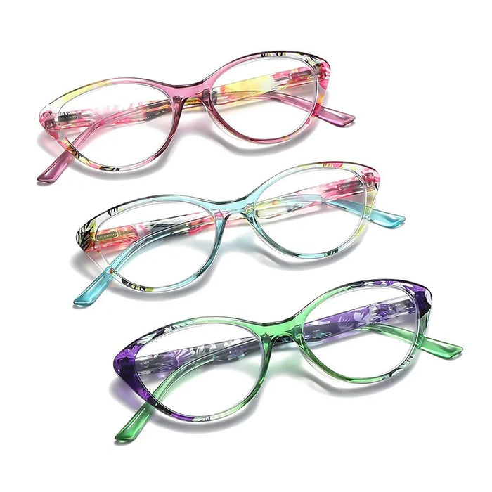 Winful Cat Eye Reading Glasses | Blue Light Blocking · Clear Lens · Floral Frame | +1.00 to +4.00 | Braviixx