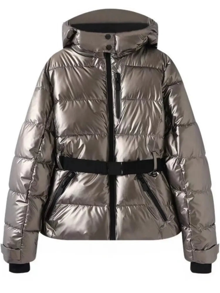 Women's Belted Hooded Padded Jacket | Zip Pockets | Braviixx
