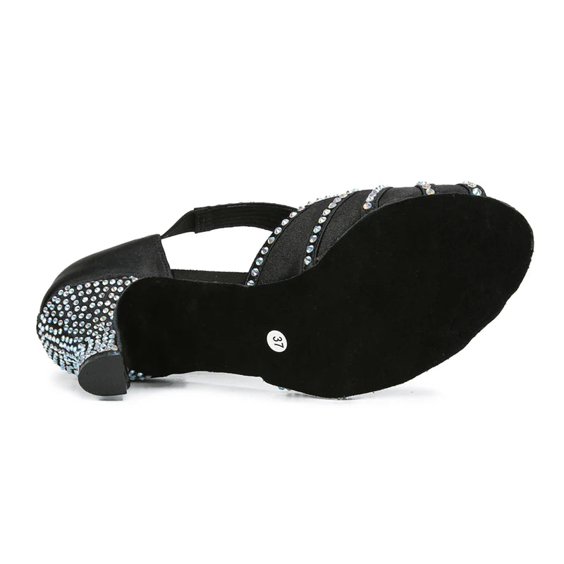 Women's Rhinestone Satin Dance Shoes | 6cm | Braviixx