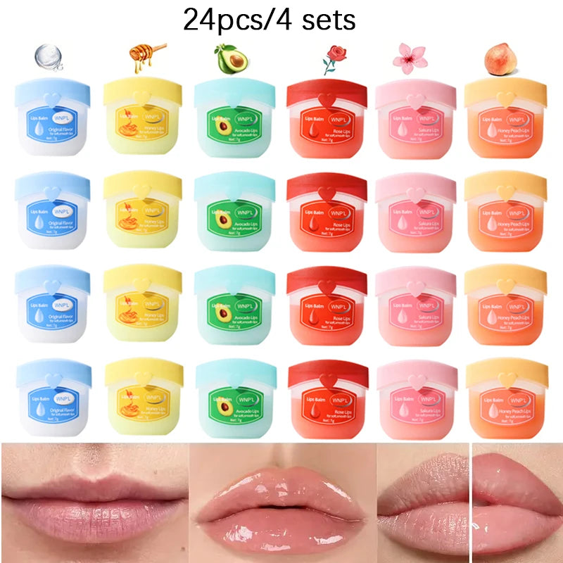 24-Piece Fruity Lip Balm Set | 6 Flavors | Moisturizing Lip Care | Braviixx