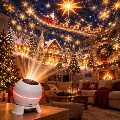 Christmas Projection Night Light | USB-Powered Indoor Decor | Braviixx