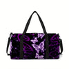 Purple Butterfly Pattern Large Duffle Travel Bag | Waterproof Gym Tote | Braviixx