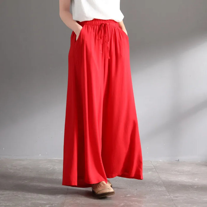 Women Summer Vintage cotton Linen Pants Long Palazzo 2026 Spring Celmia Casual Loose Wide Leg Pants skirts Trousers 6XL 7XL