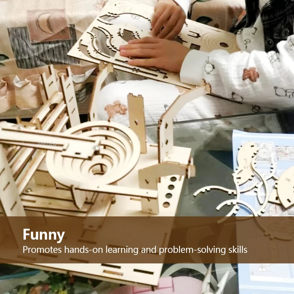 3D Wooden Marble Run Puzzle Kit | Braviixx