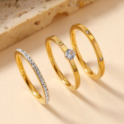 Geometric Cubic Zirconia Ring Set | Braviixx