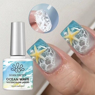 White Ocean Wave Effect Gel Nail Polish, 10ml | Braviixx