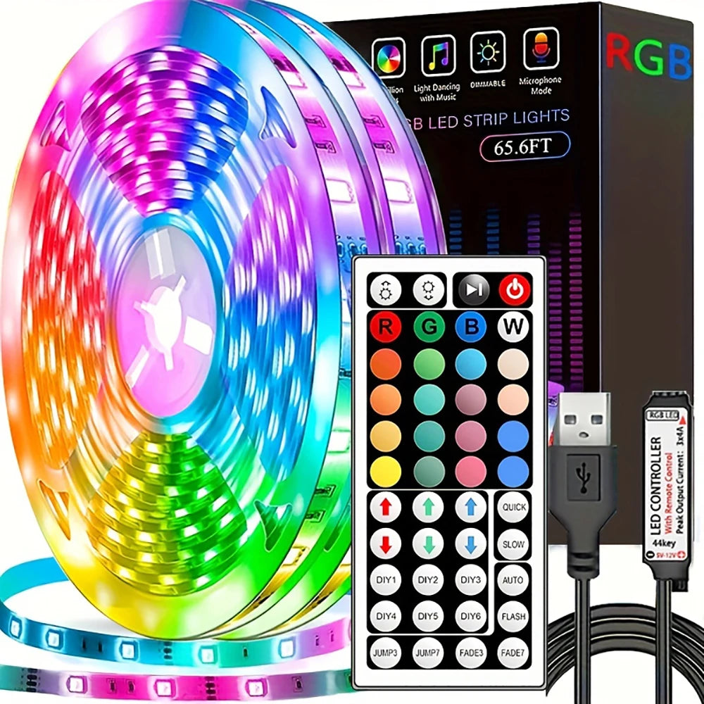 RGB USB LED Strip Lights | 24-Key or 44-Key Remote | Braviixx
