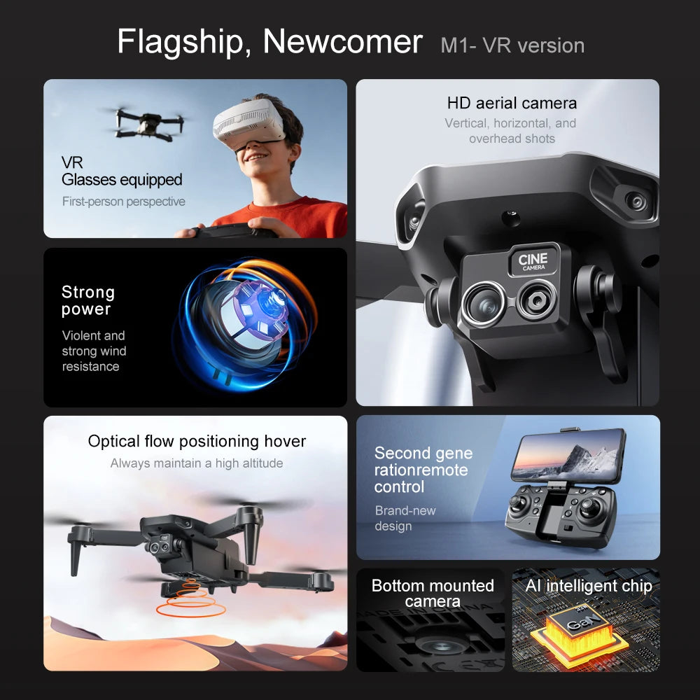 Foldable Camera Drone with FPV Goggles Option | 4K/6K/8K HD Dual Camera Quadcopter | Braviixx
