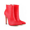 Women's Faux Fur Ankle Boots – Pointed Toe Side Zip Stiletto 11cm