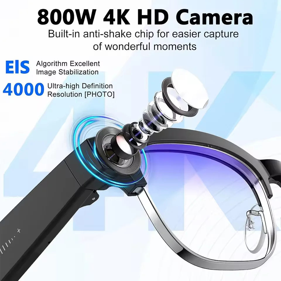 800W AI Camera Smart Glasses with Bluetooth Audio & Translation | Braviixx