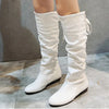 Slouchy Tall Boots | Round Toe & Rear Lace Detail | Braviixx