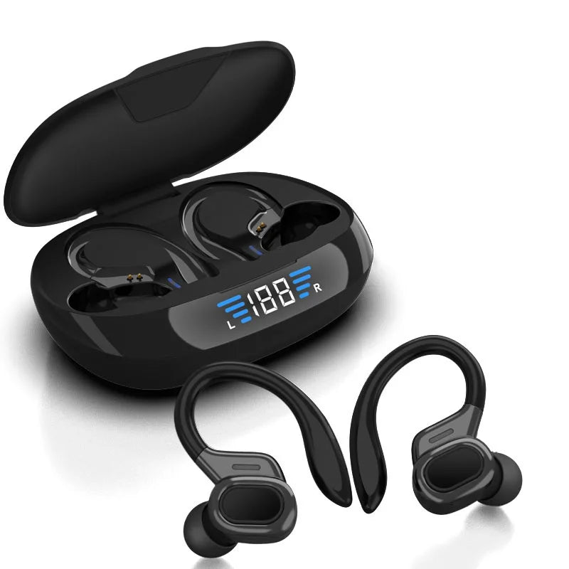 SP16 Wireless Sports Earbuds | Ear Hooks & Digital Charging Case | Braviixx