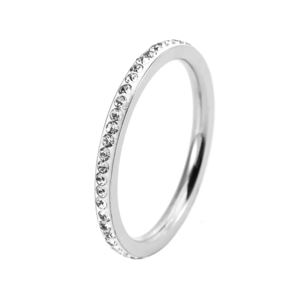 Stainless Steel Gold Silver diamond ring Stackable Rings Suitable For Women's Daily Wear