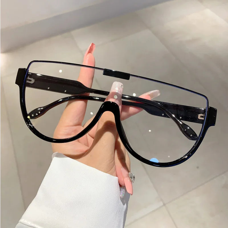 Women's Oversized Shield Monoblock Sunglasses | UV400 · Flat Top · Vintage | 5 Lens Options | Braviixx