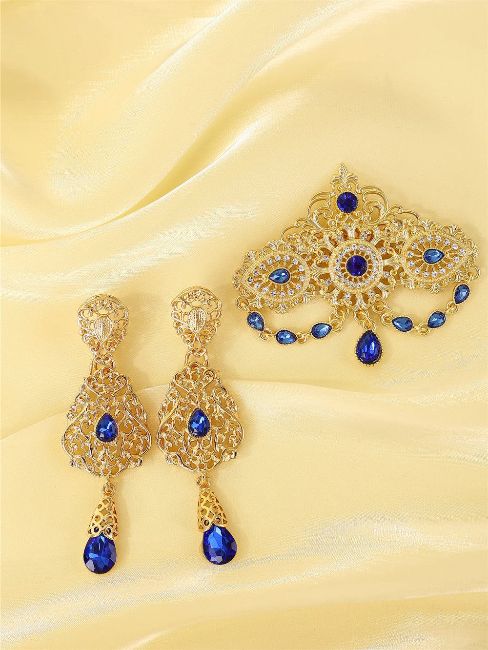 Moroccan-Inspired Brooch & Earrings Set | Braviixx