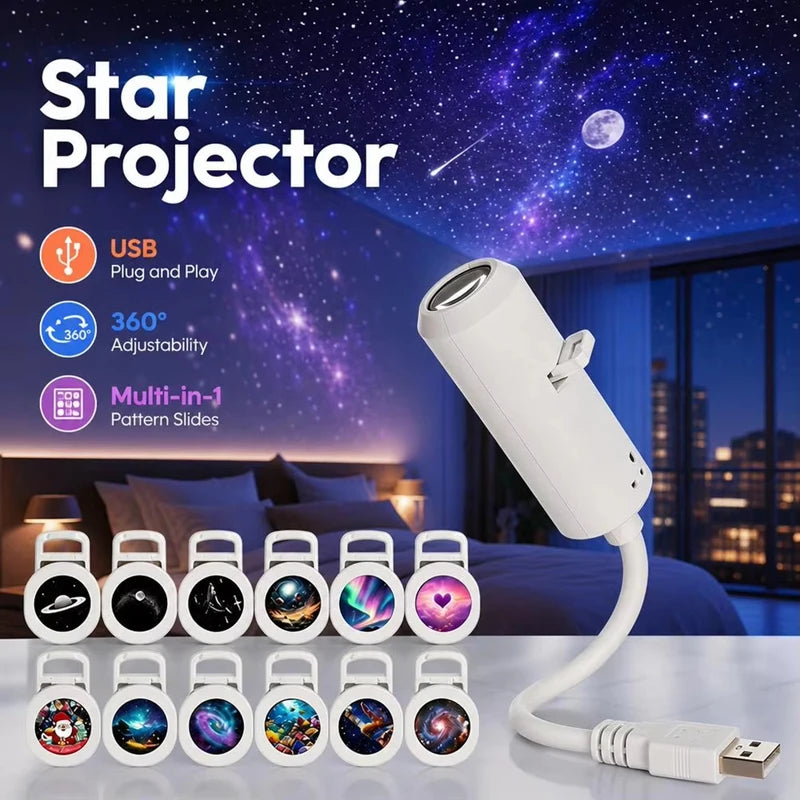 Adjustable Galaxy Projector with Film Discs | Braviixx