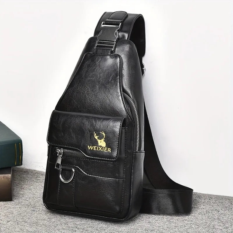 Vintage-Style Sling Bag | Faux Leather & Adjustable Strap | Braviixx