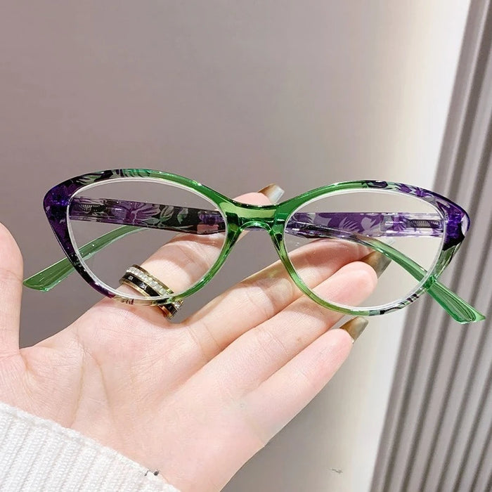 Winful Cat Eye Reading Glasses | Blue Light Blocking · Clear Lens · Floral Frame | +1.00 to +4.00 | Braviixx