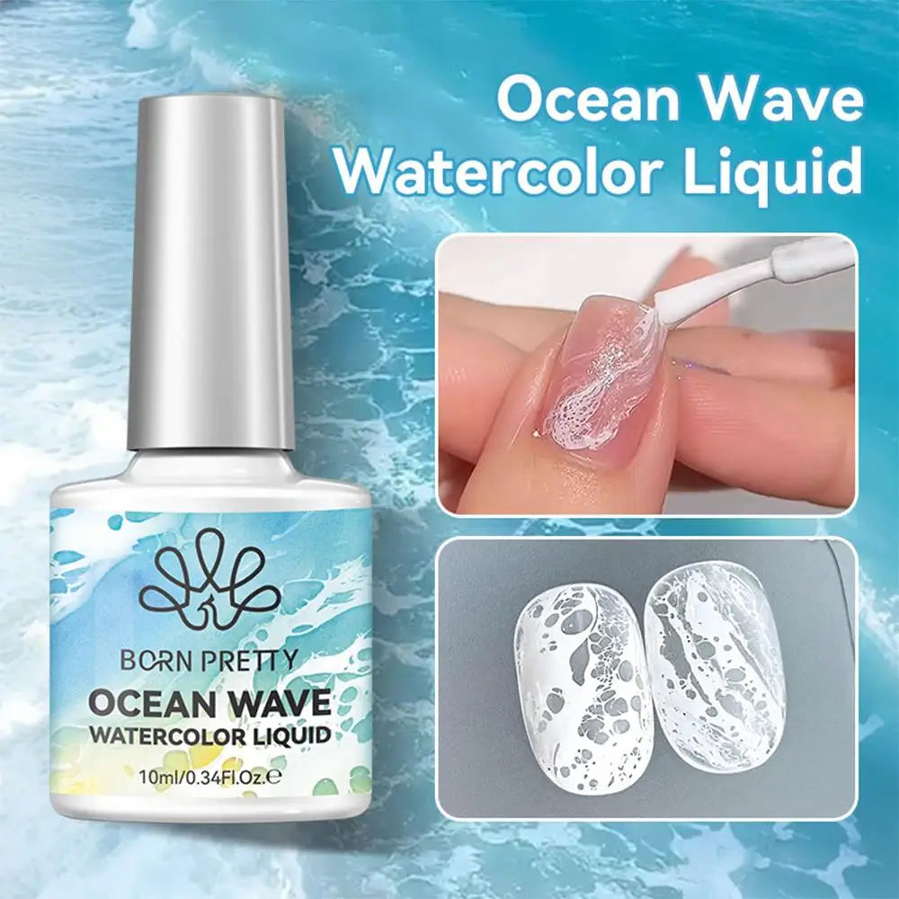 White Ocean Wave Effect Gel Nail Polish, 10ml | Braviixx
